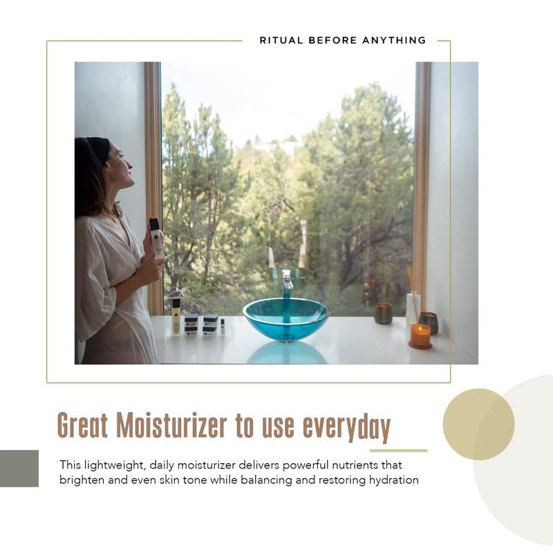 Round Barn Apothecary Brightening Vegan Moisturizer – Lightweight Daily Face Cream with Vitamin C & Shea Butter | 2 fl oz
