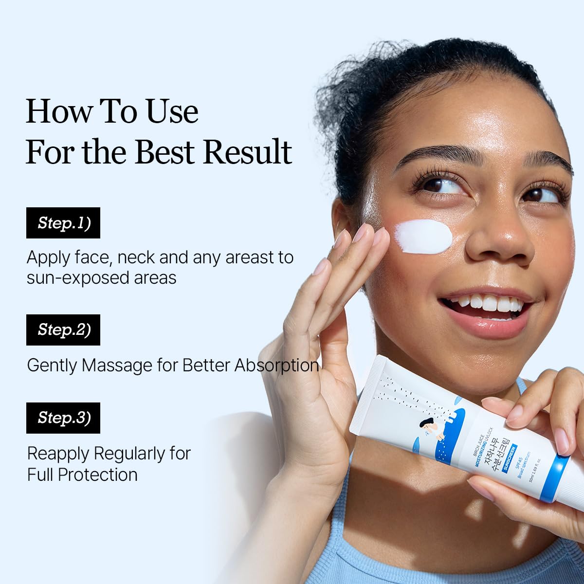 ROUND LAB Birch Juice Moisturizing UV LOCK SPF 45 – Lightweight, Fragrance-Free Sunscreen with No White Cast
