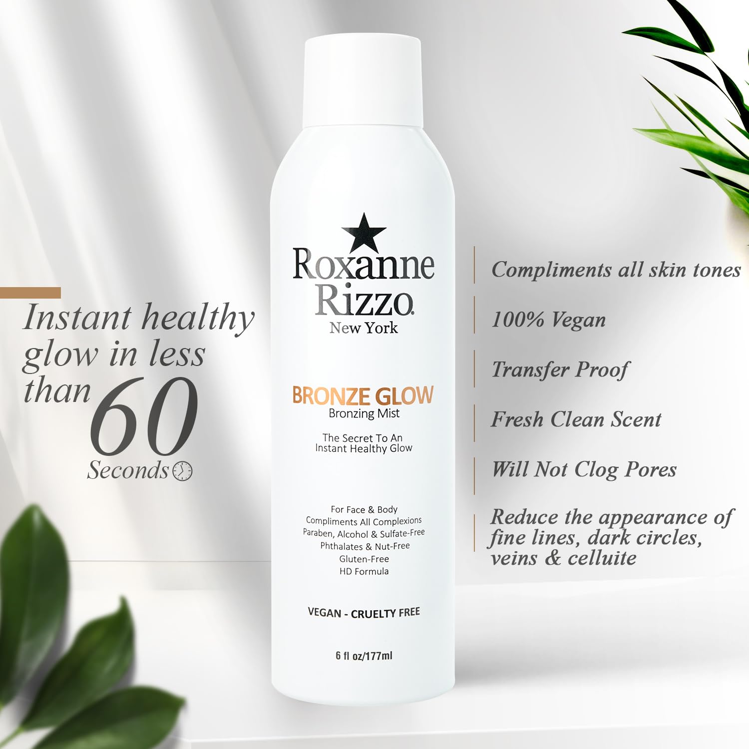 Roxanne Rizzo Bronze Glow Duo – Celebrity Choice Bronzer & Hydrating Mist (177ml + 100ml) – Face & Body
