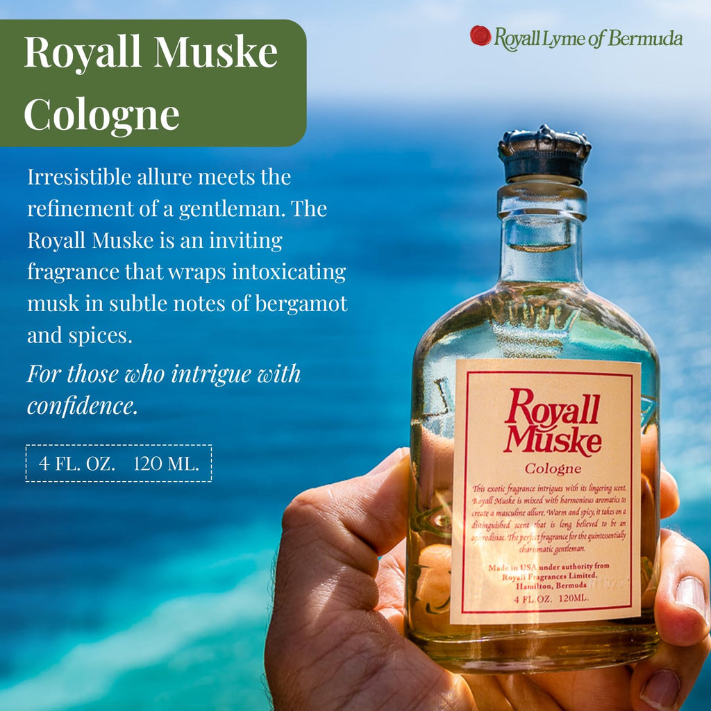 Royall Muske Cologne by ROYALL LYME – Classic Bay Rum Scent for Men, 4oz