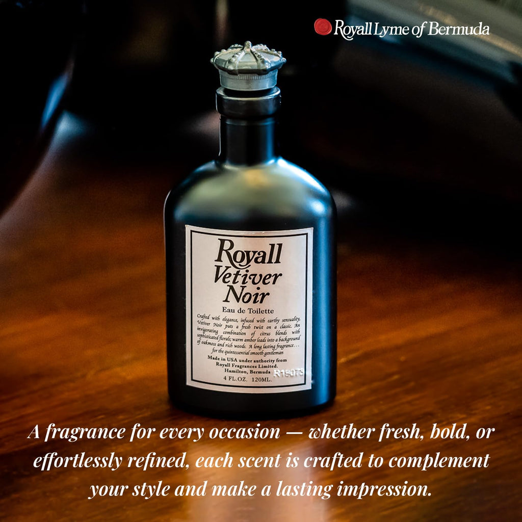 Royall Lyme Vetiver Noir Eau de Toilette for Men – 4 oz