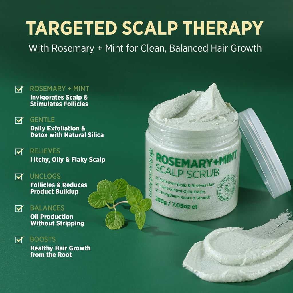 RoyceDerm Rosemary Mint Scalp Scrub – Clarifying Exfoliator for All Scalp Types