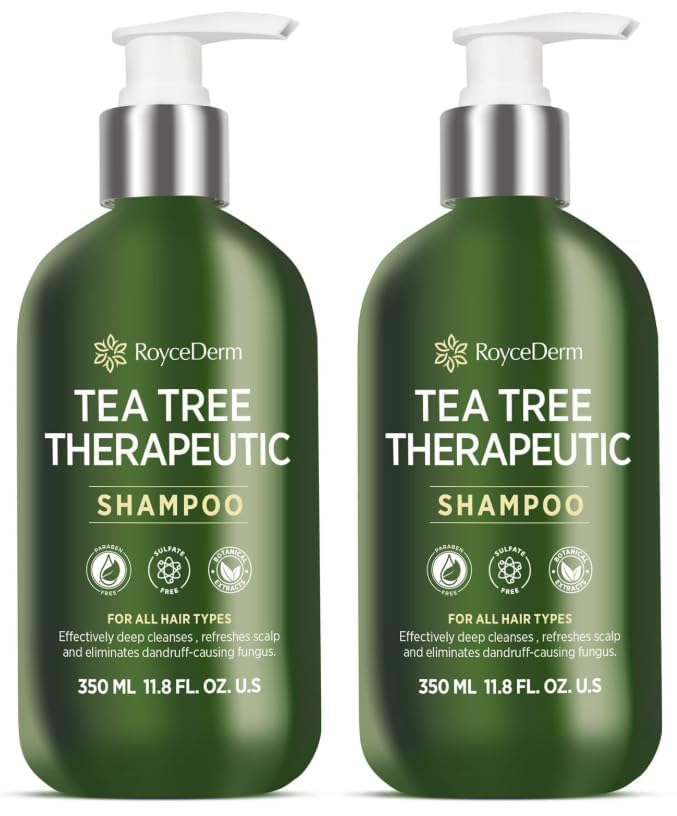 Roycederm Tea Tree Antifungal Shampoo 2 Pack | Folliculitis & Dry Scalp Care