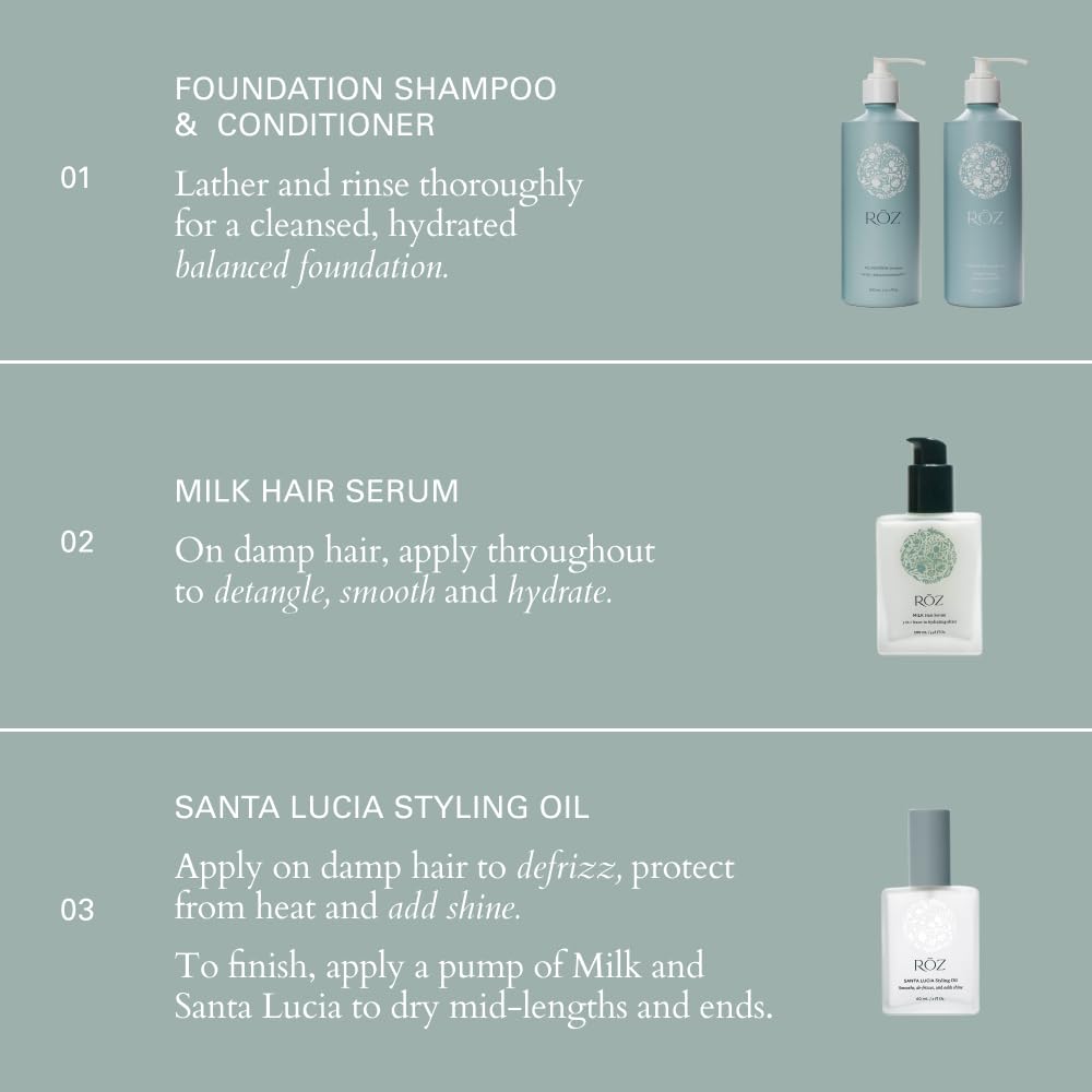 RŌZ Foundation Conditioner | Hydrating Ceramides, Pea Peptides | All Hair Types | Vegan