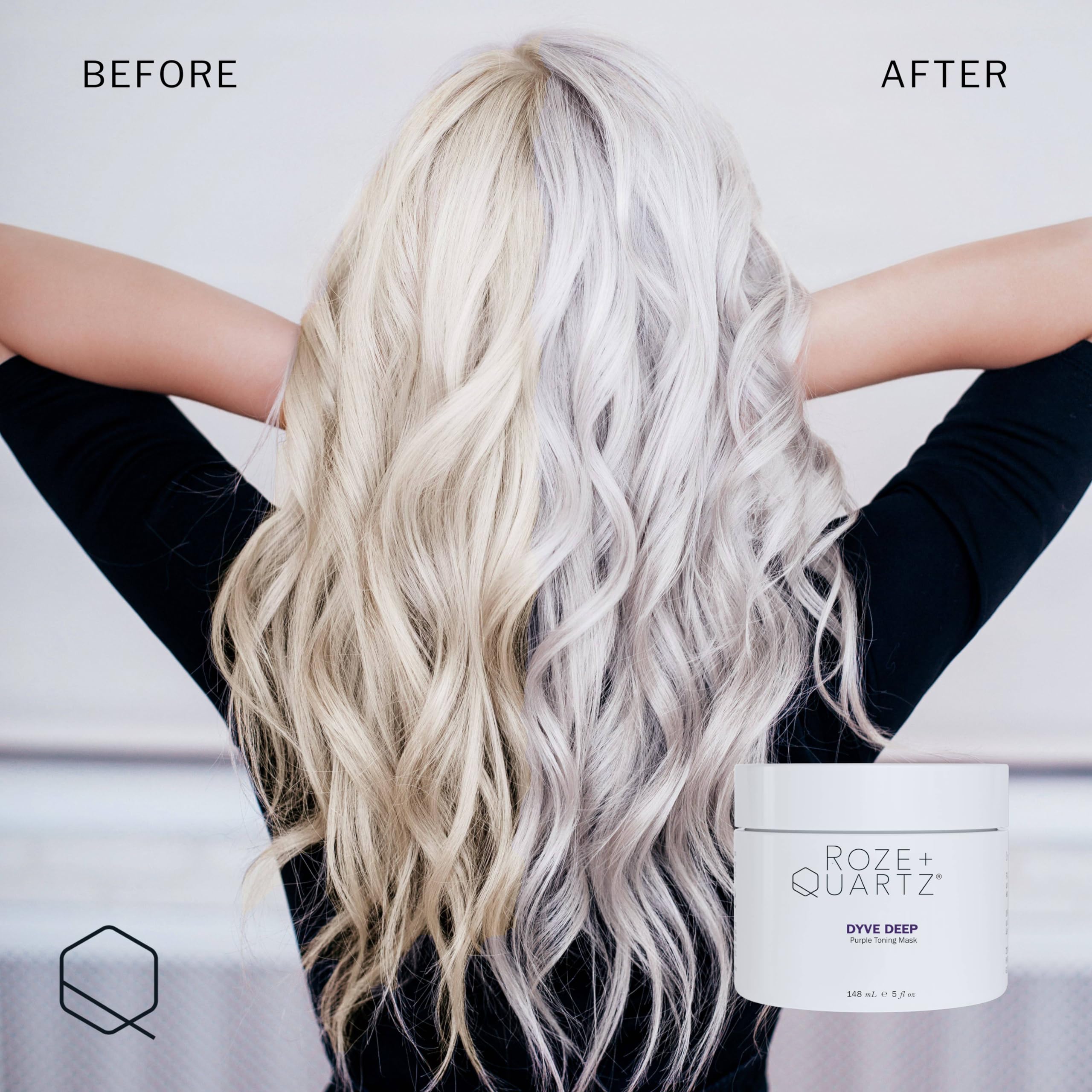 Roze + Quartz Dyve Deep Hair Mask – Ultra Purple Toner for Blonde, Silver & Highlights (5oz)
