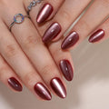 RPNZL Sorbet Almond Cat Eye UV Finish Press On Nails – 32 Nails, 16 Sizes Kit