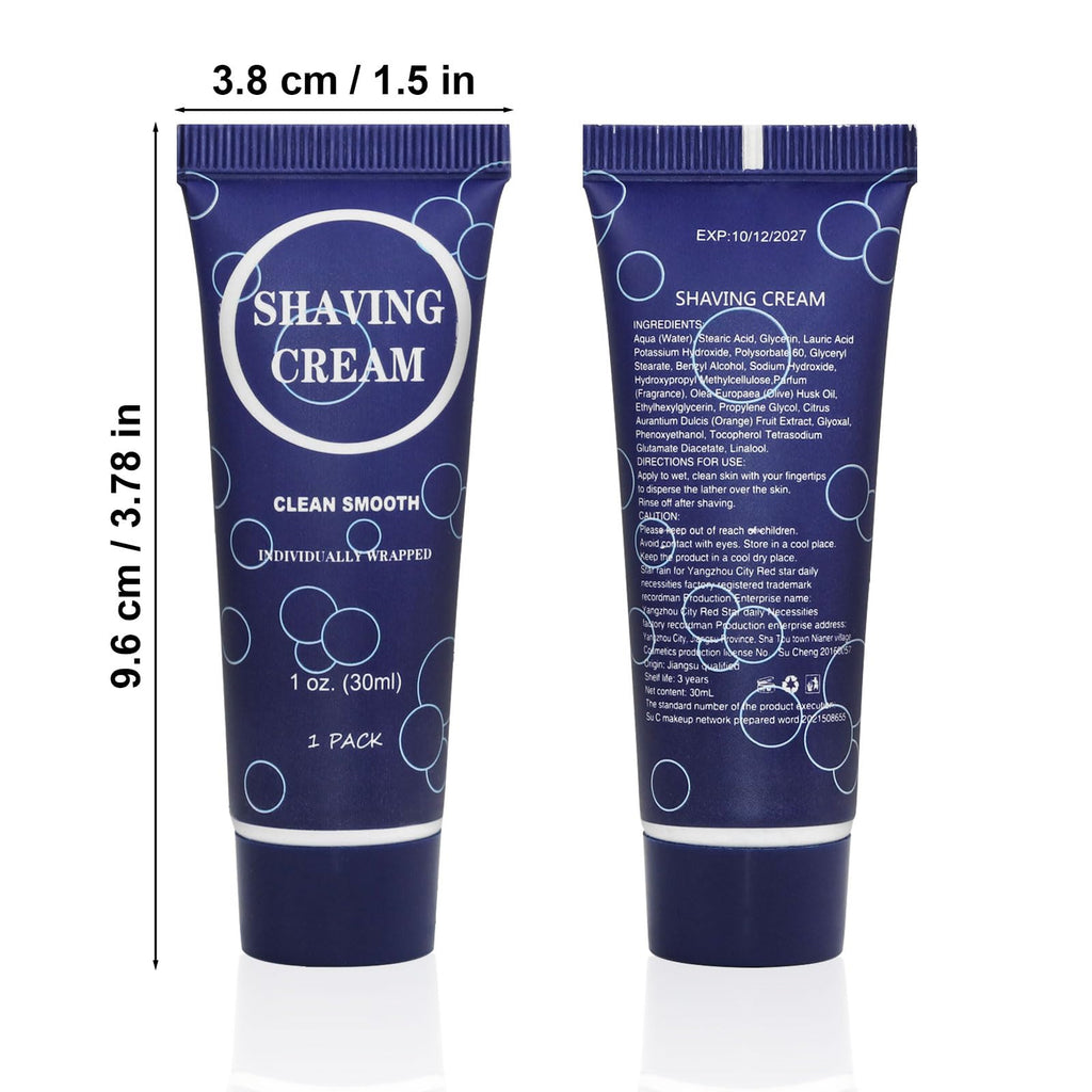 RSQAZQ Travel Shaving Cream for Men – 1 oz Individual Pack, Bulk 100-Pack