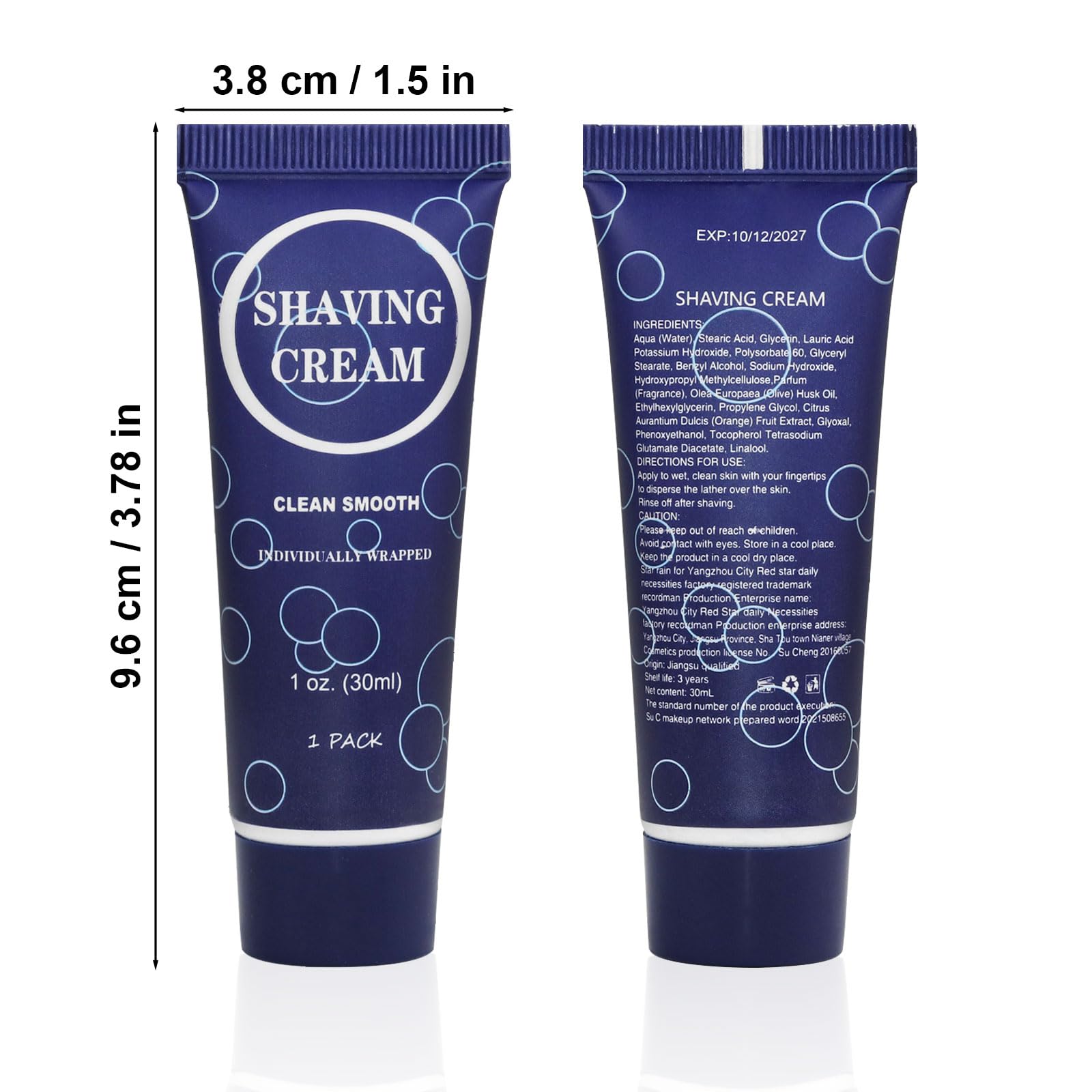 RSQAZQ Travel Shaving Cream for Men – 1 oz Individual Pack, Bulk 100-Pack