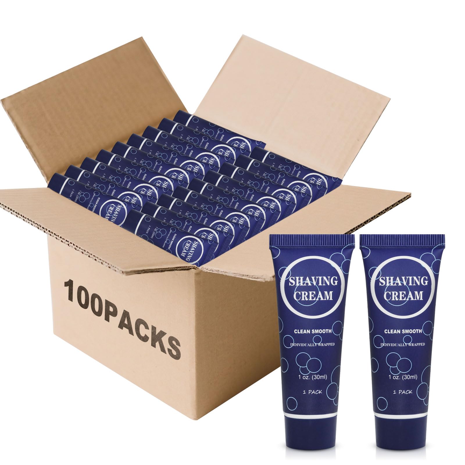 RSQAZQ Travel Shaving Cream for Men – 1 oz Individual Pack, Bulk 100-Pack