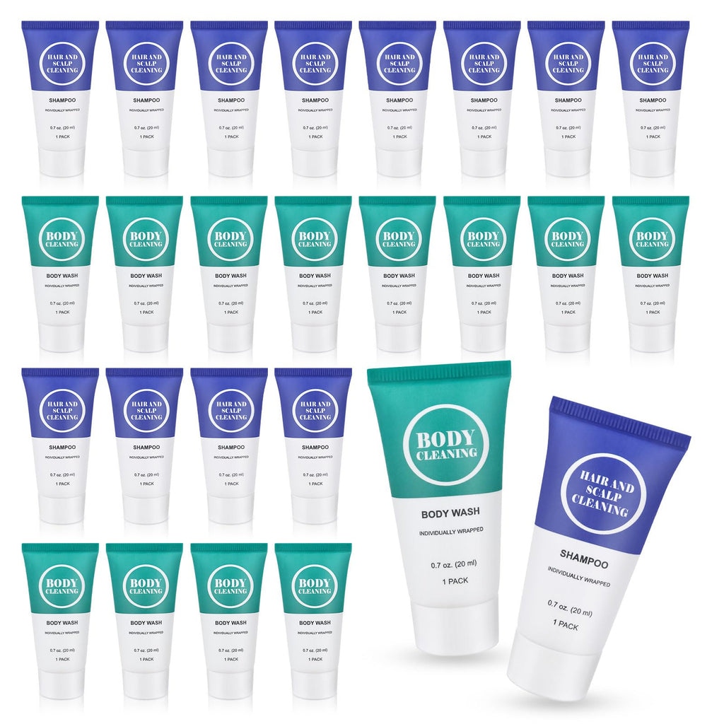 RSQAZQ Travel Size Shampoo & Body Wash Set – 60 Pack Mini Toiletries for Hotels & Travel