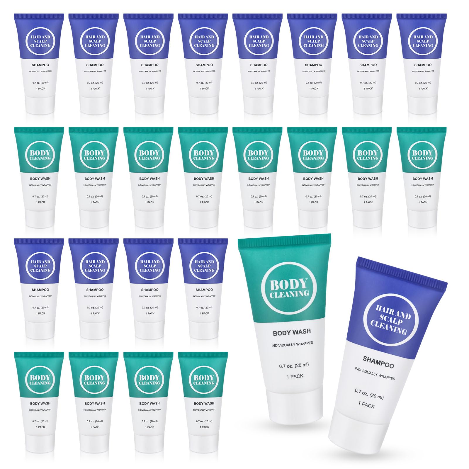 RSQAZQ Travel Size Shampoo & Body Wash Set – 60 Pack Mini Toiletries for Hotels & Travel