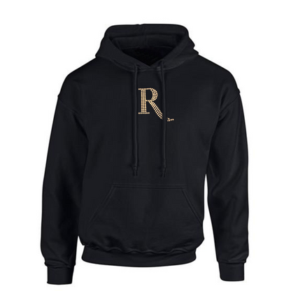 Signature Silver Diamante “R” Cotton Hoodie