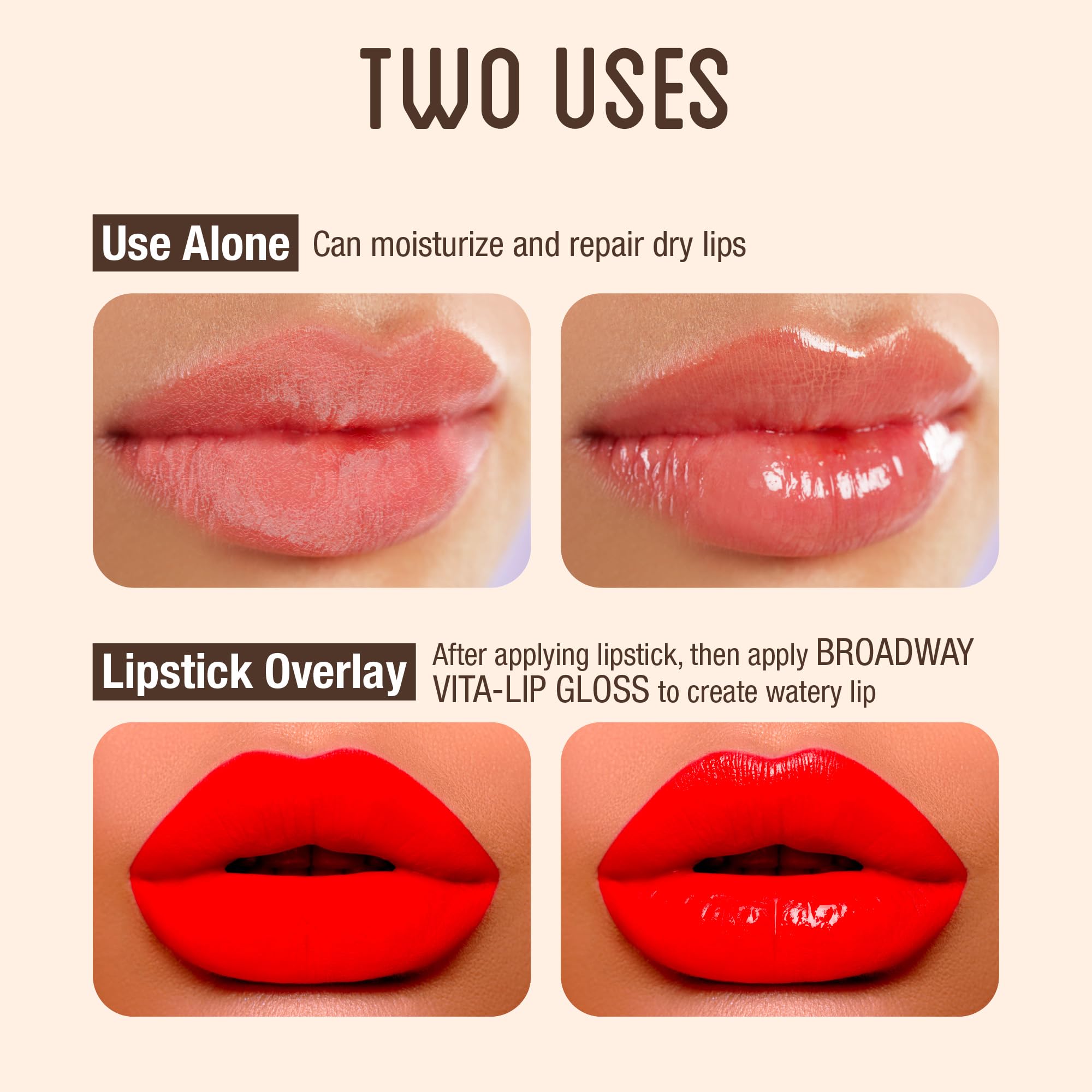 Ruby Kisses Broadway Vita-Lip Clear Lip Gloss – Ultra Hydrating, High Shine, 12-Pack
