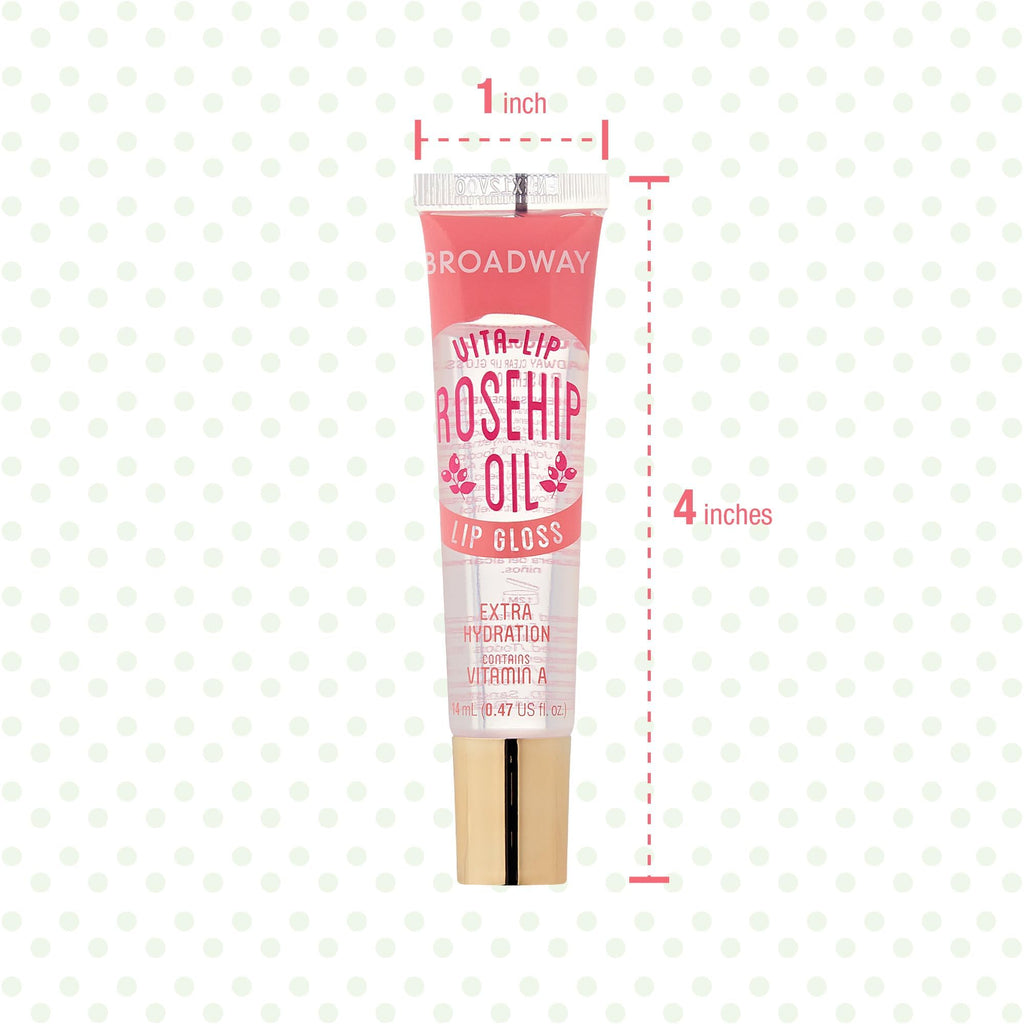 Ruby Kisses Broadway Vita-Lip Clear Lip Gloss with Rosehip Oil – Ultra-Hydrating, High-Shine (12 Pack)