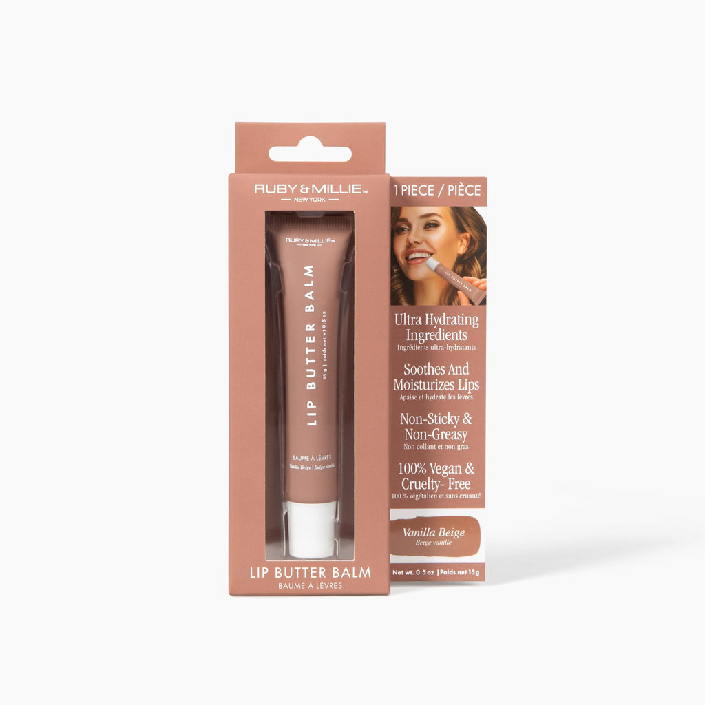 Ruby & Millie Tinted Lip Balm Vanilla Beige – Hydrating, Non-Sticky Lip Butter (0.5 oz) – Vegan & Cruelty-Free