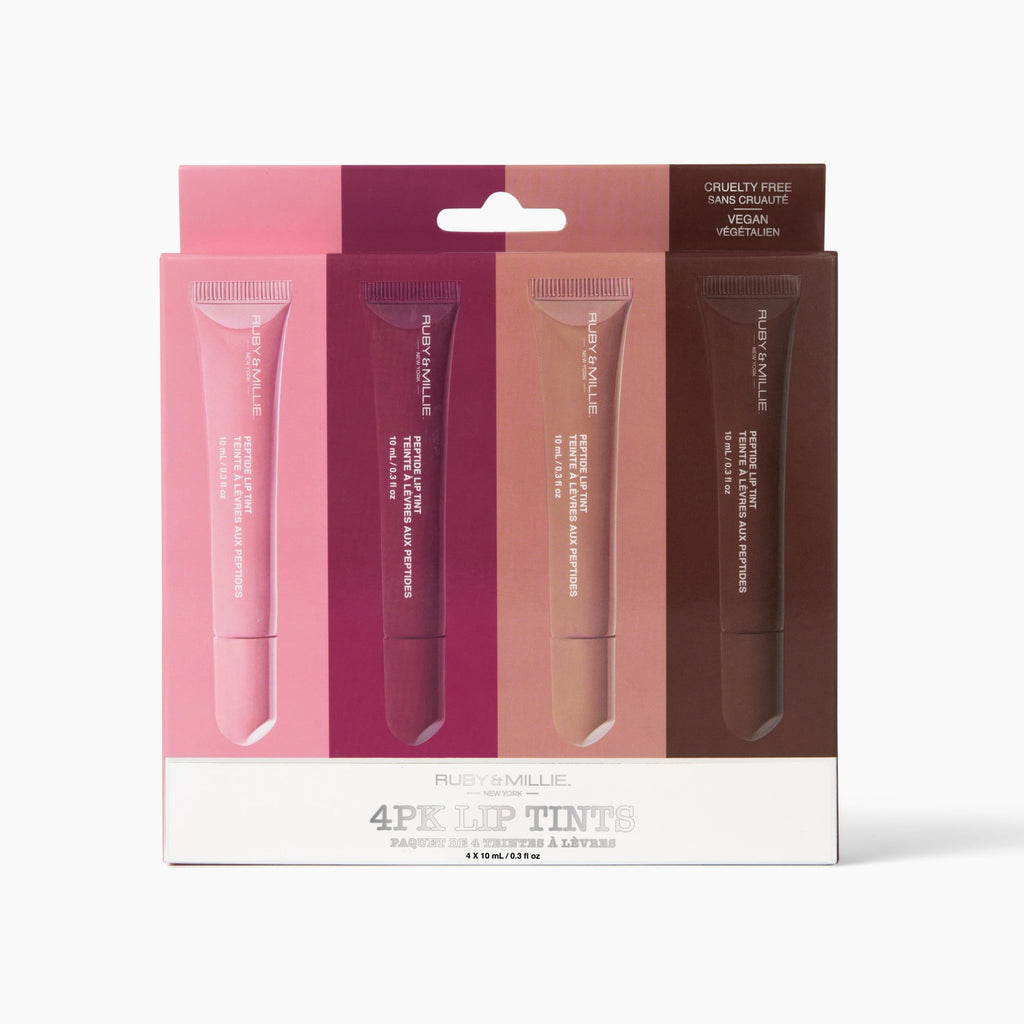 Ruby & Millie Peptide Lip Treatment & Tint – Plumping Gloss & Youthful Replenisher Serum (4 × 0.3 oz)