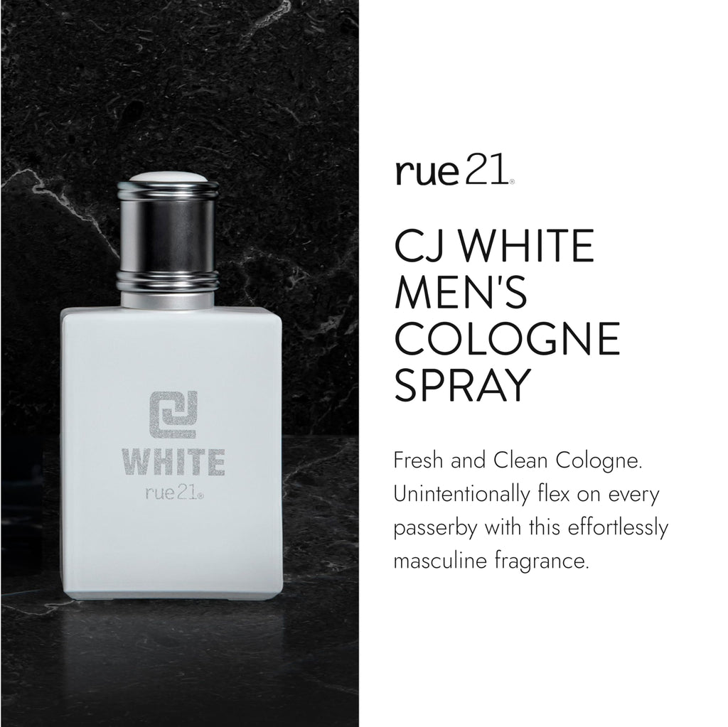 Rue 21 CJ White Men’s Cologne Spray – 1.7 fl oz (50 ml) | Fresh Citrus, Cruelty-Free