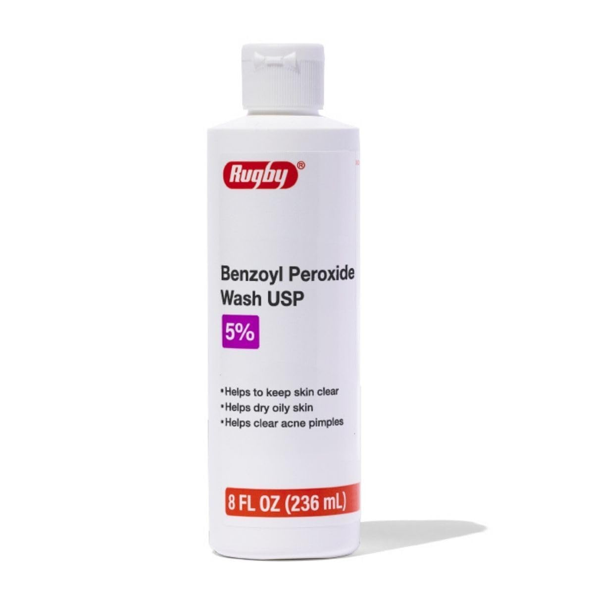 Rugby Benzoyl Peroxide Wash 5% - Clear Acne & Control Oily Skin - 8 fl oz | Rugby Laboratories