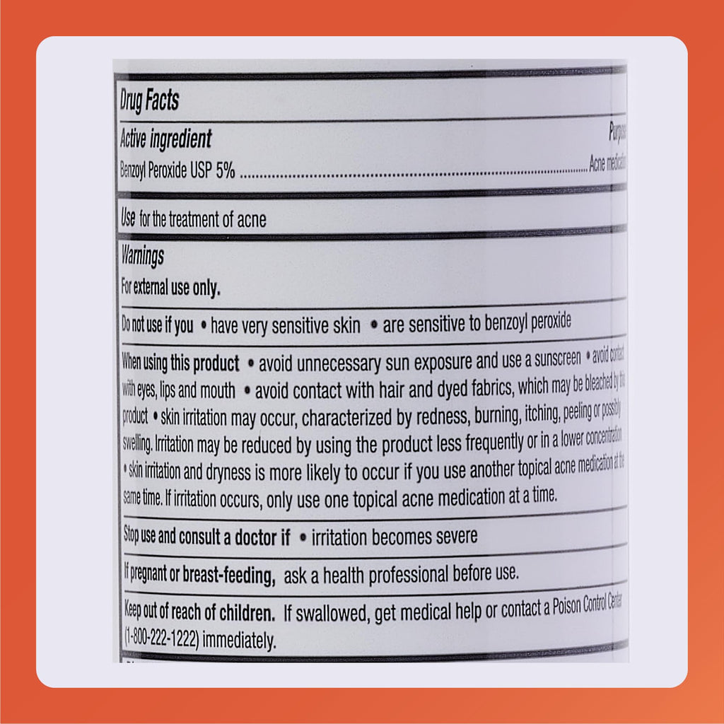 Rugby Benzoyl Peroxide Wash 5% - Clear Acne & Control Oily Skin - 8 fl oz | Rugby Laboratories