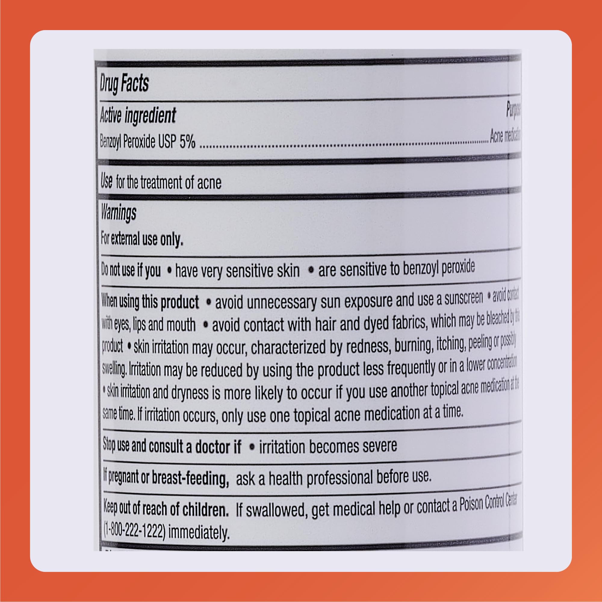 Rugby Benzoyl Peroxide Wash 5% - Clear Acne & Control Oily Skin - 8 fl oz | Rugby Laboratories