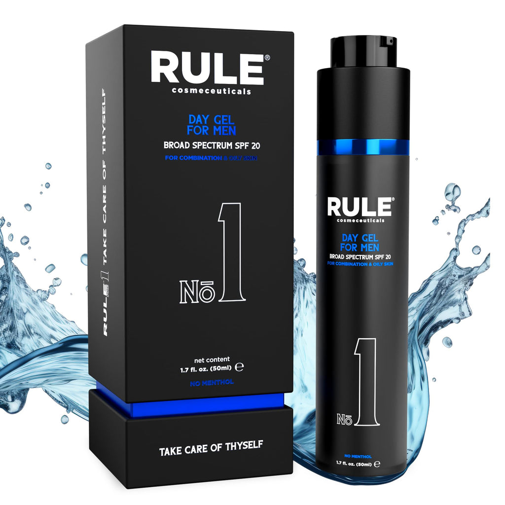 RULE COSMECEUTICALS No.1 Day Gel for Men – 10-in-1 Anti-Aging SPF 20 Moisturizer