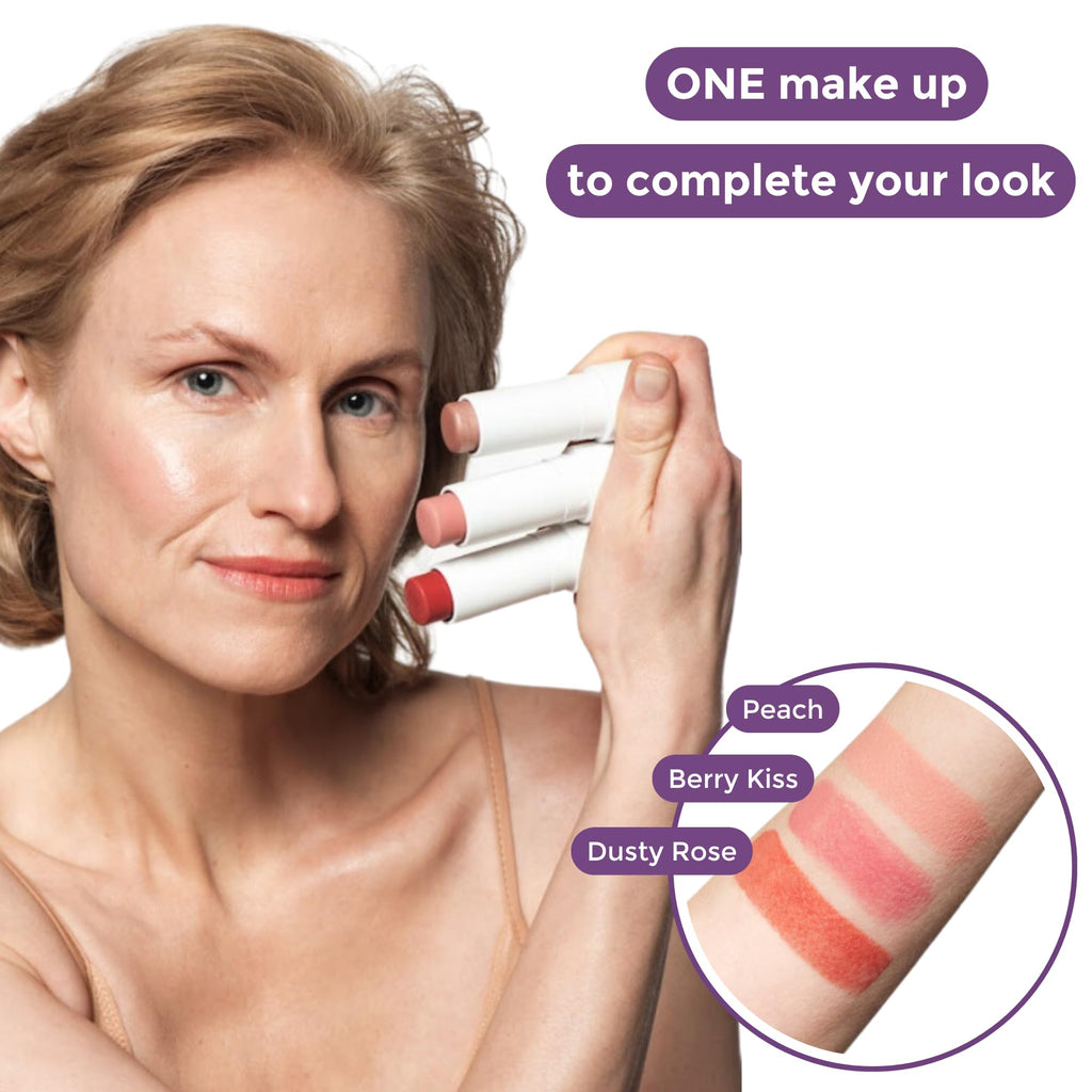 Rumi Cosmetiques BloomBlush+ Multipurpose Color Stick for Mature Skin – Nude Peach (Regular)