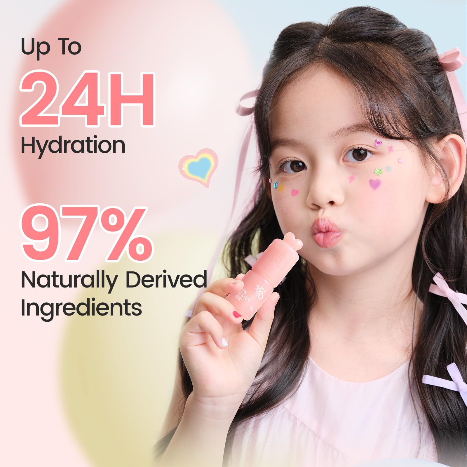 RUNBEN Color Changing Lip Balm for Kids — 24H Hydration, Non-Toxic Tint