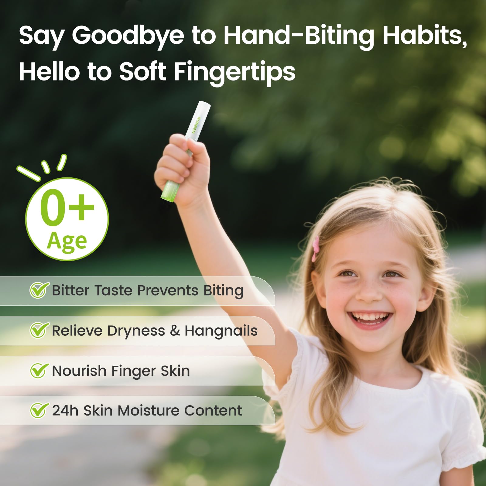 RUNBEN Stop Biting Nails for Kids – Bitter Taste Nail Care Pen, Safe & Non-Toxic for Age 0+ (0.14 oz)