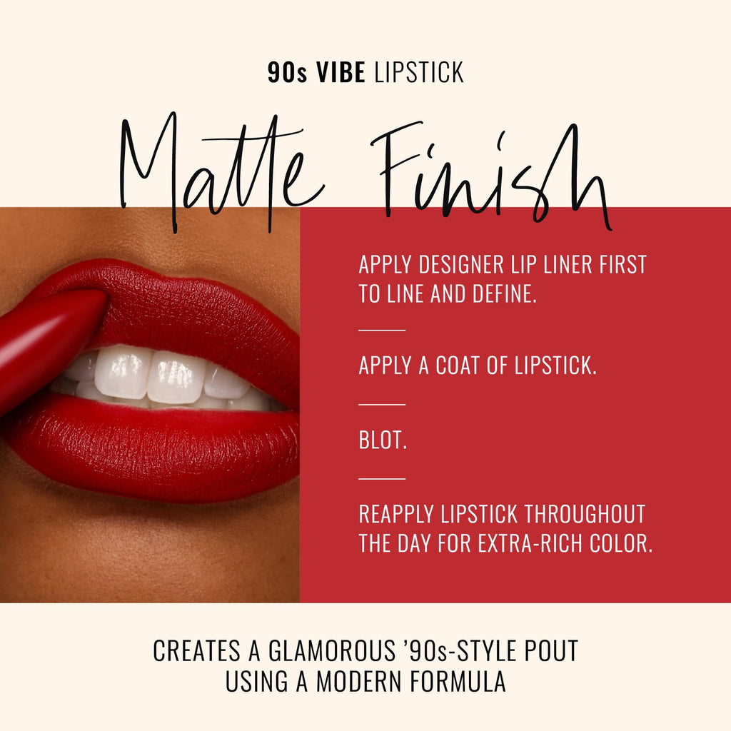 Runway Rogue 90s Vibe Lipstick in Celeb – Moisturizing Matte, Rich Berry-Red