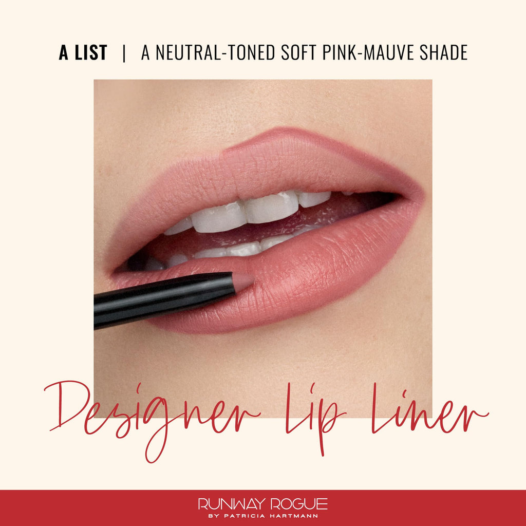 Runway Rogue Designer Liner Lip Pencil – A List (Matte Mauve-Pink) + Built-in Sharpener