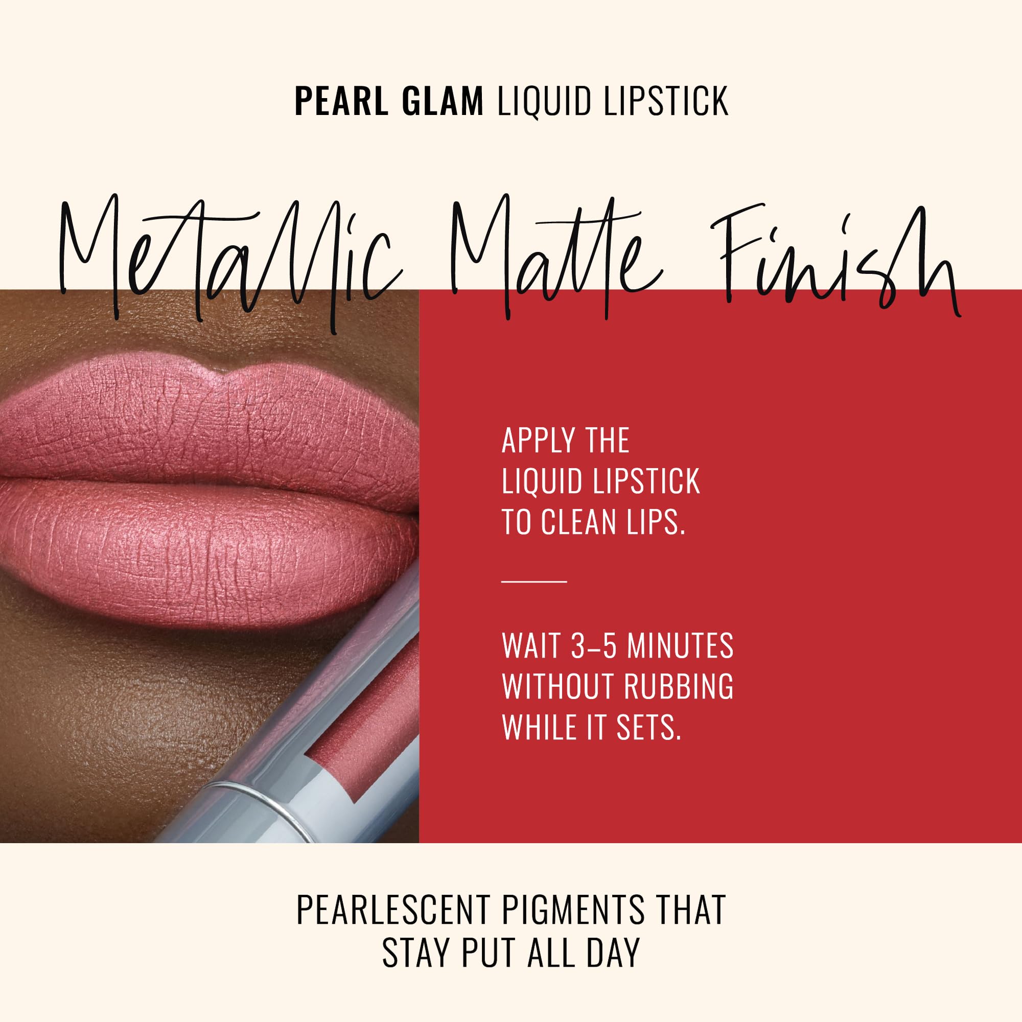 Runway Rogue Pearl Glam Starlet Long-Wear Shimmer Lipstick – Metallic Coral-Pink