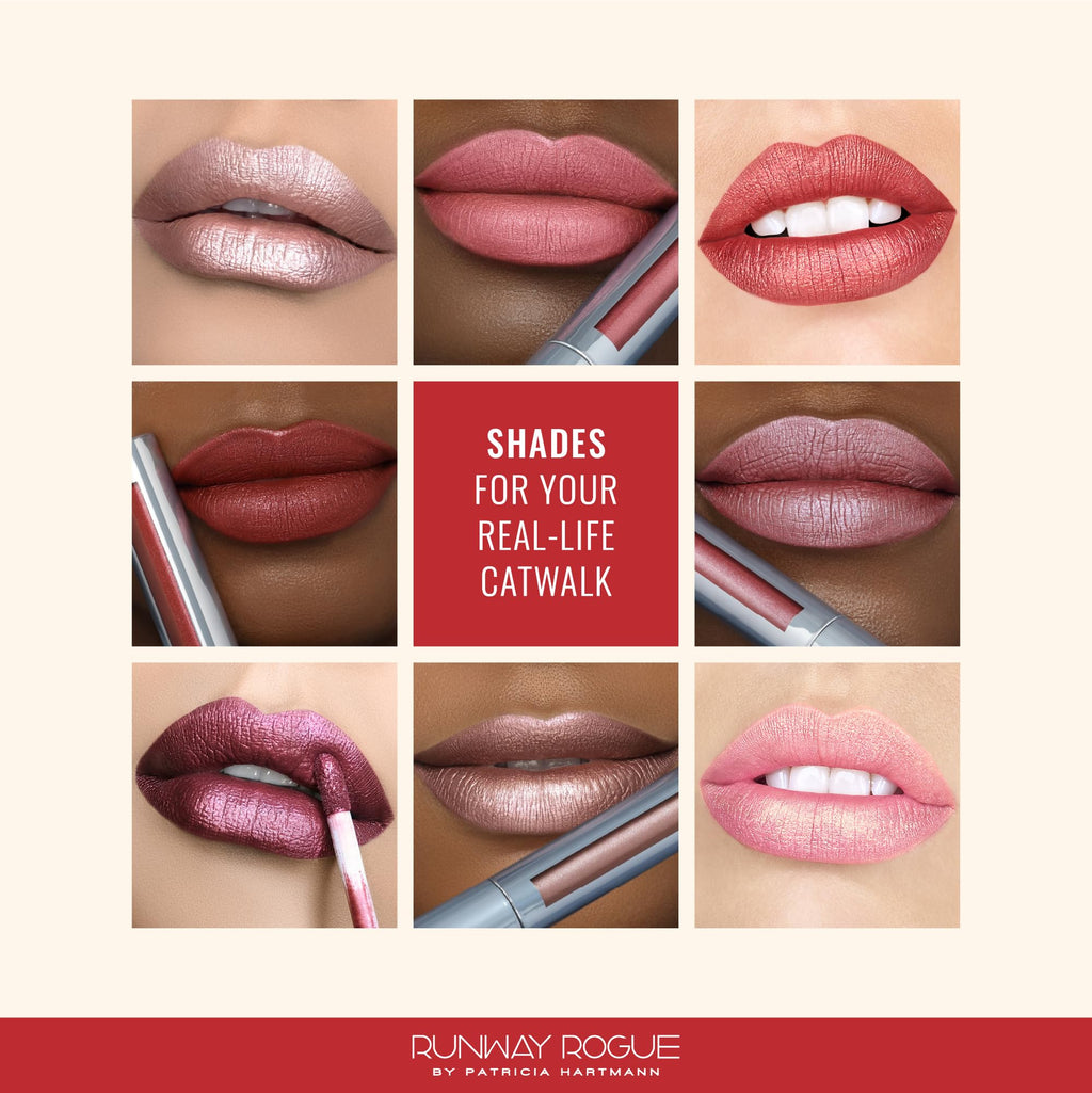 Runway Rogue Pearl Glam Starlet Long-Wear Shimmer Lipstick – Metallic Coral-Pink