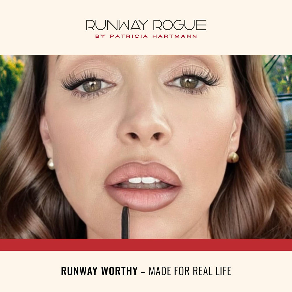 Runway Rogue Designer Liner Lip Pencil – Matte Cool Berry-Rose, Built-in Sharpener