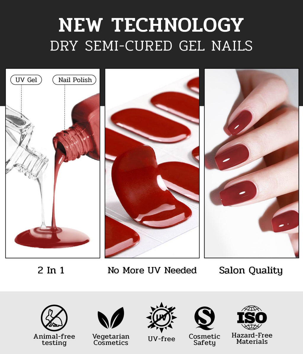 ruyeefam Nail Polish Strips – 22 Pcs Salon-Quality Gel Nail Wraps (Lunar Surface Light Grey)