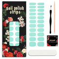 ruyeefam Nail Polish Strips – No UV Lamp Needed, 22 Pcs Mint Smoothie Green Gel Nail Wraps