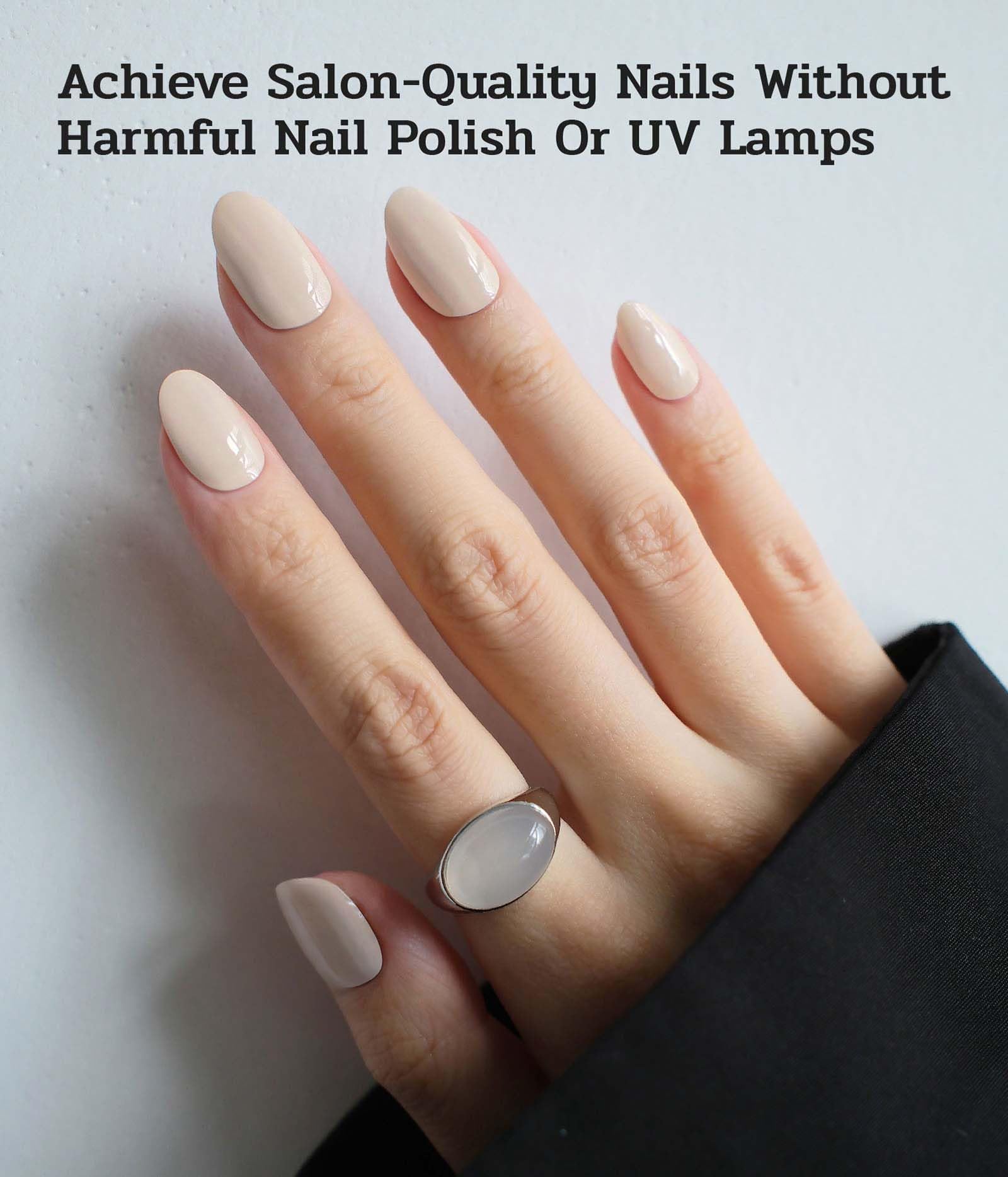 ruyeefam Nail Polish Strips - No UV Lamp Needed, 22 Pcs Salon Gel Wraps (Loft Light Nude)