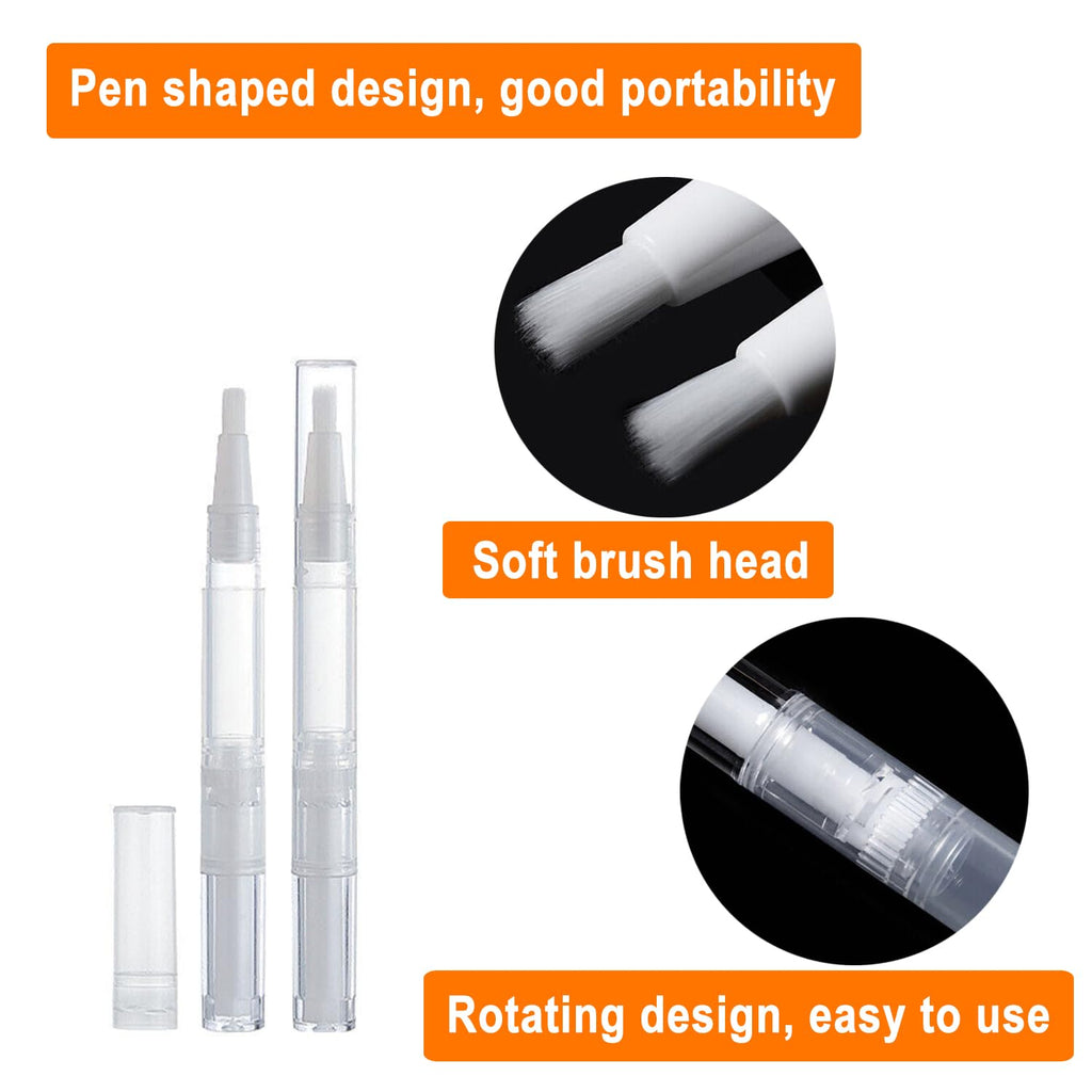 Rvetol 40-Pack 3ml Transparent Twist Pens – Empty Nail & Lip Gloss Tubes
