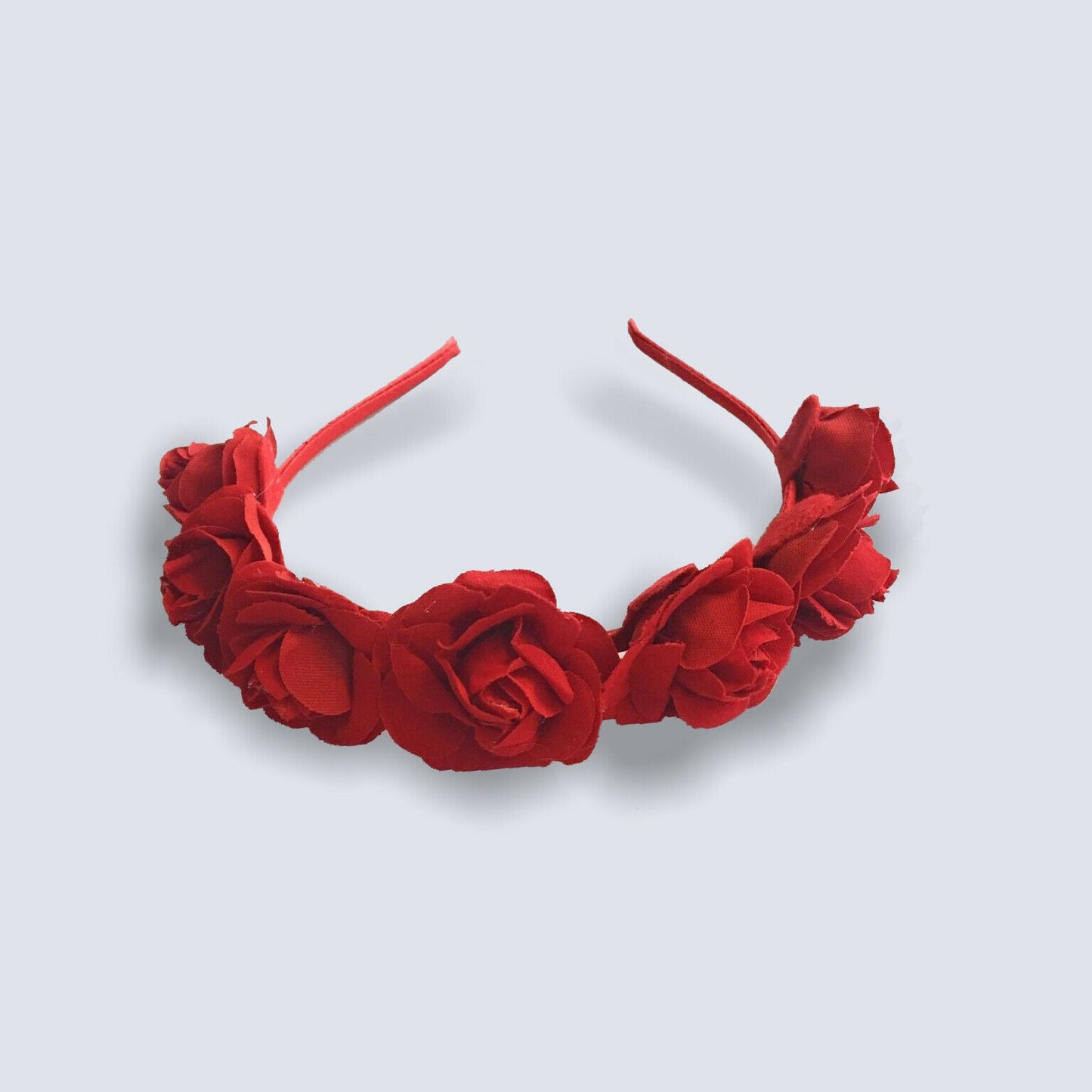 Caprilite Velvet Rose Crown Headband Garland Gothic Halloween Alice Band - Black, Red, Maroon