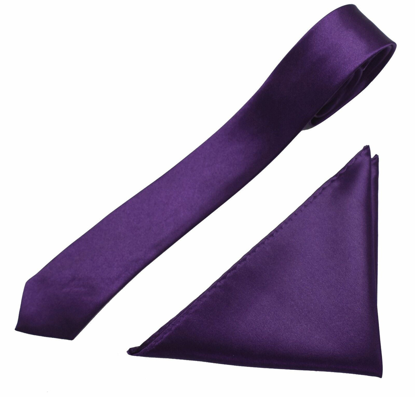 Mens Neck Tie and Pocket Square Handkerchief Set Hanky Wedding Skinny