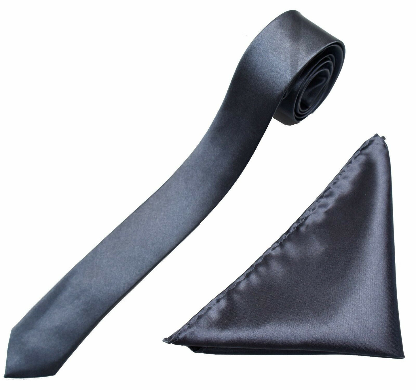 Mens Neck Tie and Pocket Square Handkerchief Set Hanky Wedding Skinny