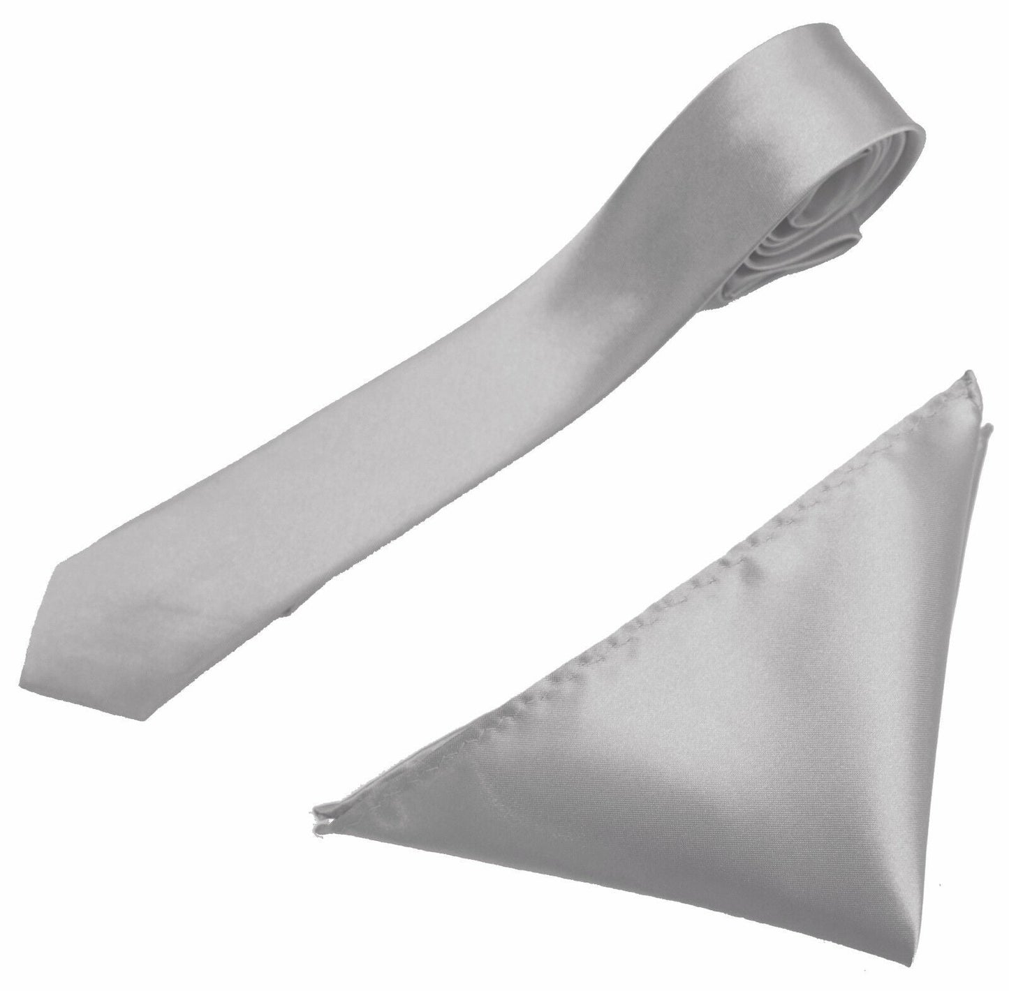 Mens Neck Tie and Pocket Square Handkerchief Set Hanky Wedding Skinny