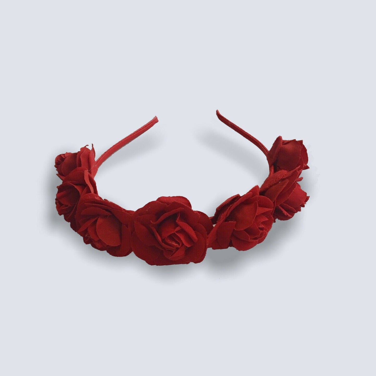 Caprilite Velvet Rose Crown Headband Garland Gothic Halloween Alice Band - Black, Red, Maroon