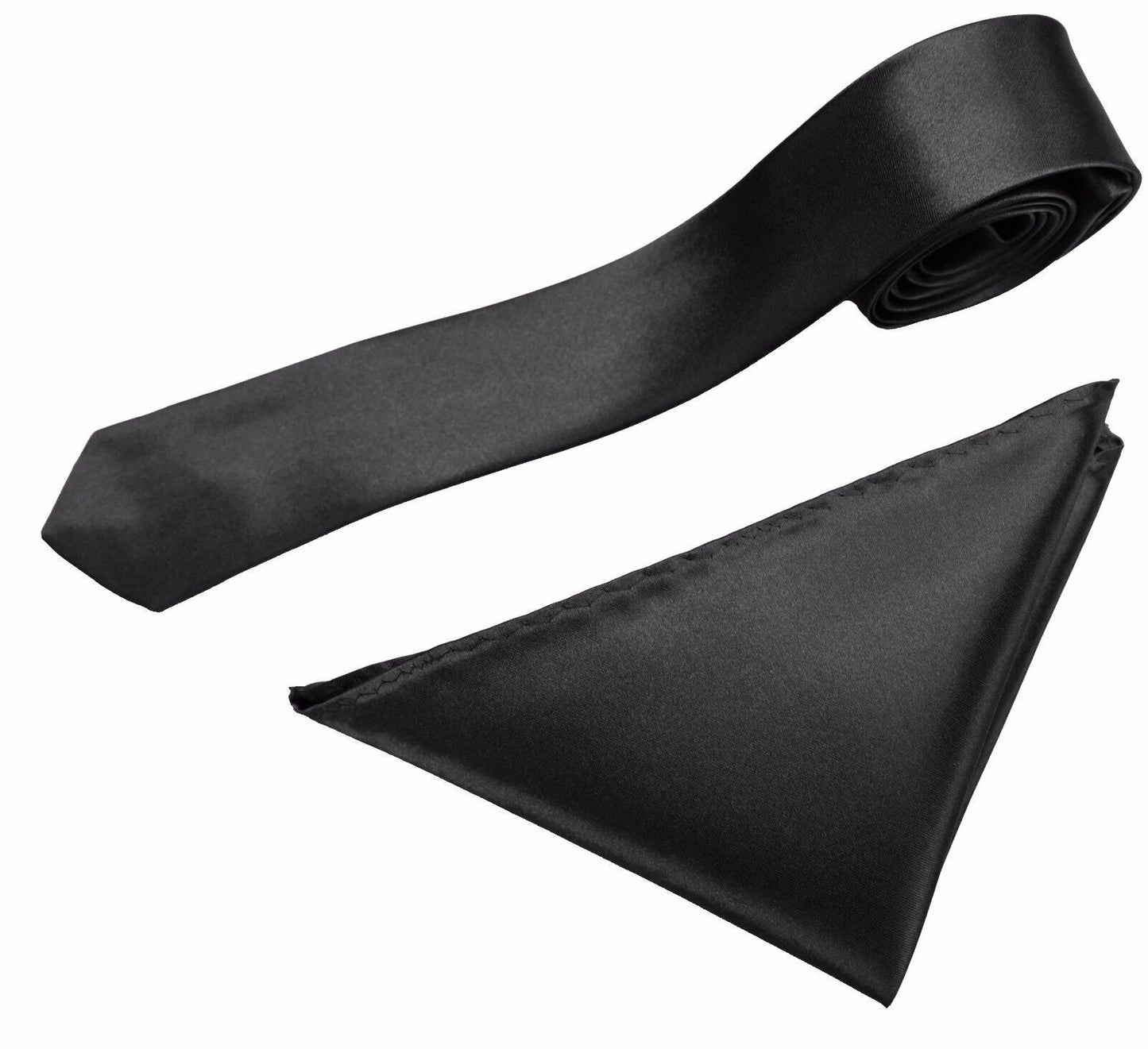 Mens Neck Tie and Pocket Square Handkerchief Set Hanky Wedding Skinny