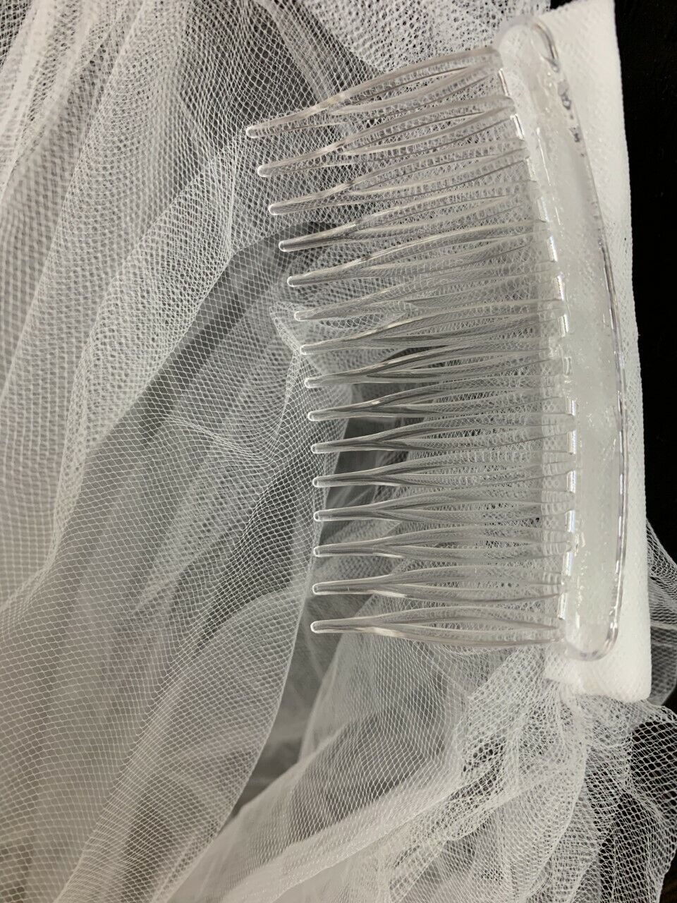 Caprilite Lace White Bridal Lace Wedding Veil on Comb
