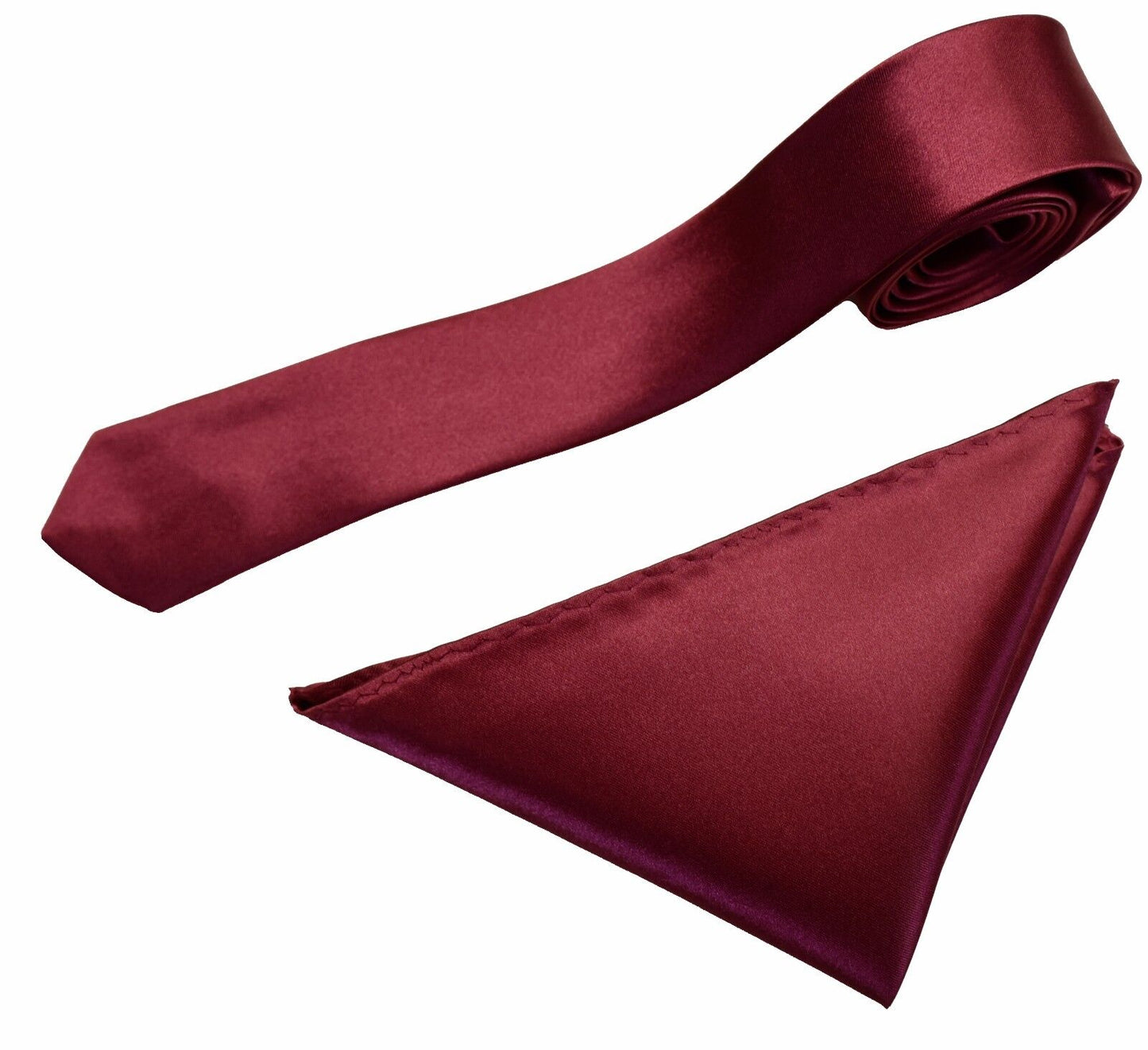 Mens Neck Tie and Pocket Square Handkerchief Set Hanky Wedding Skinny
