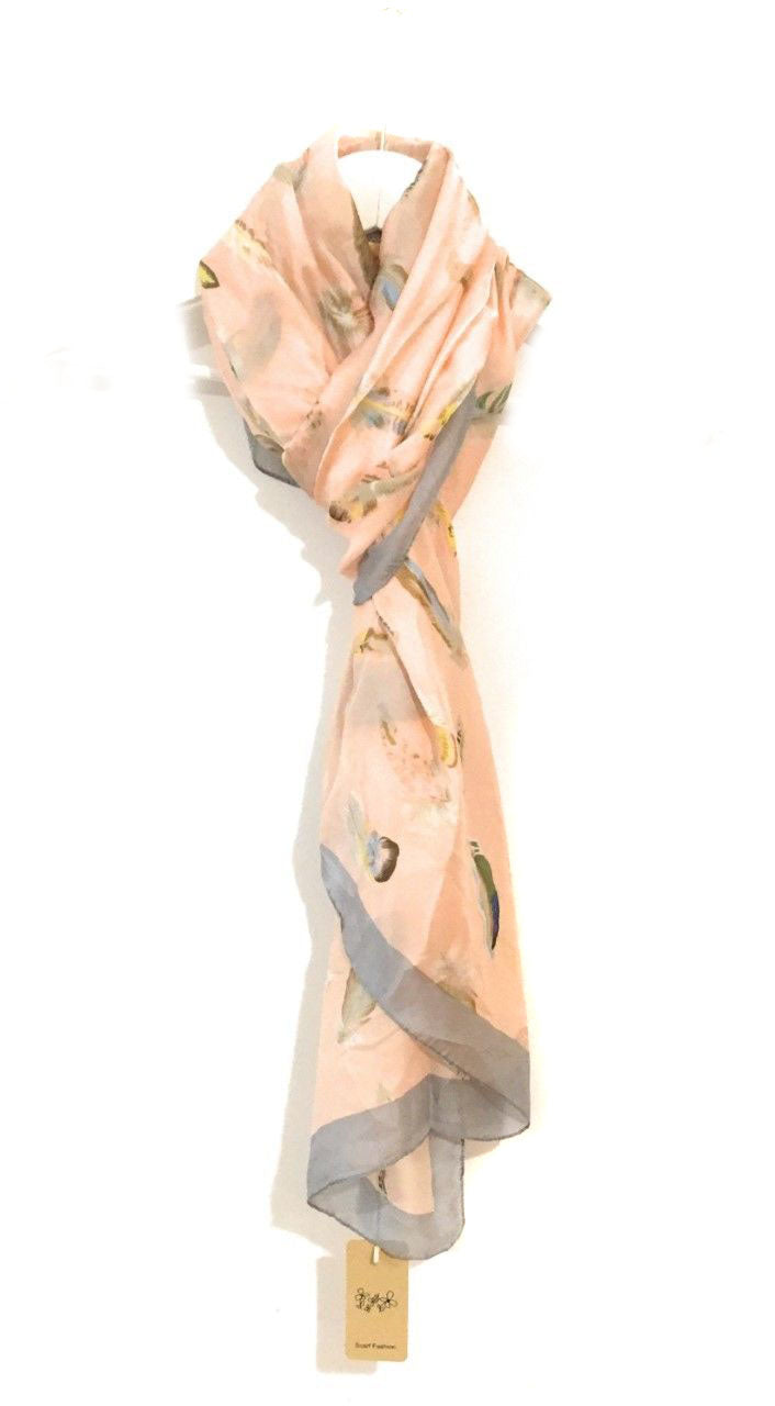 90x180cm Large Blush and Peach Feather Scarf Ladies Womens Maxi Scarf Hijab Shawl Pashmina Faux Silk