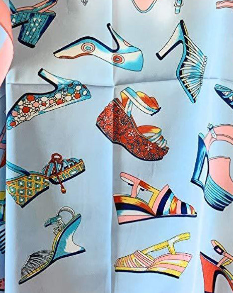 Light Blue and Pink Summer Spring Thin Scarf - Sandles and Heels