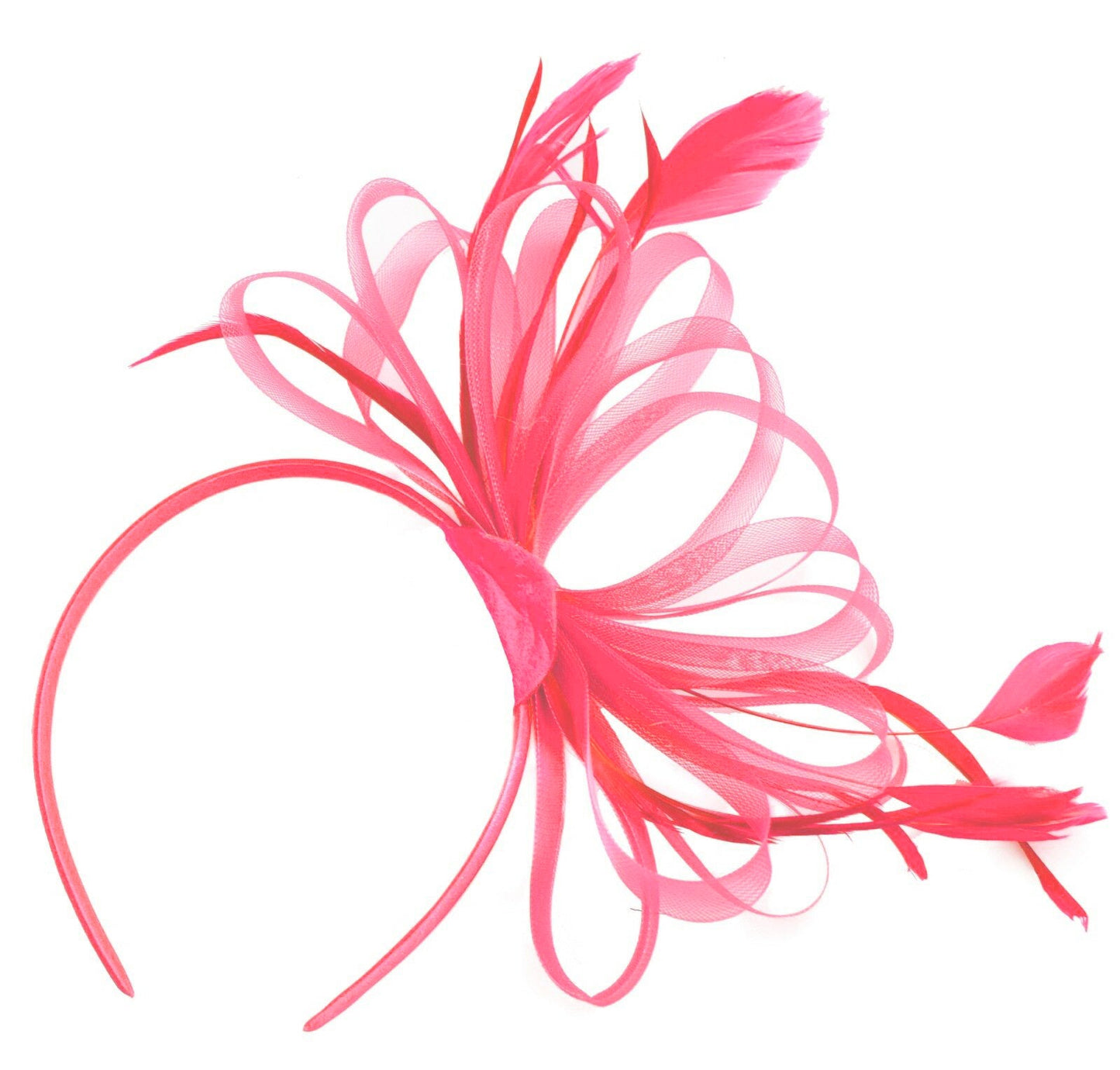 Coral Classic Hoop Fascinator on Headband
