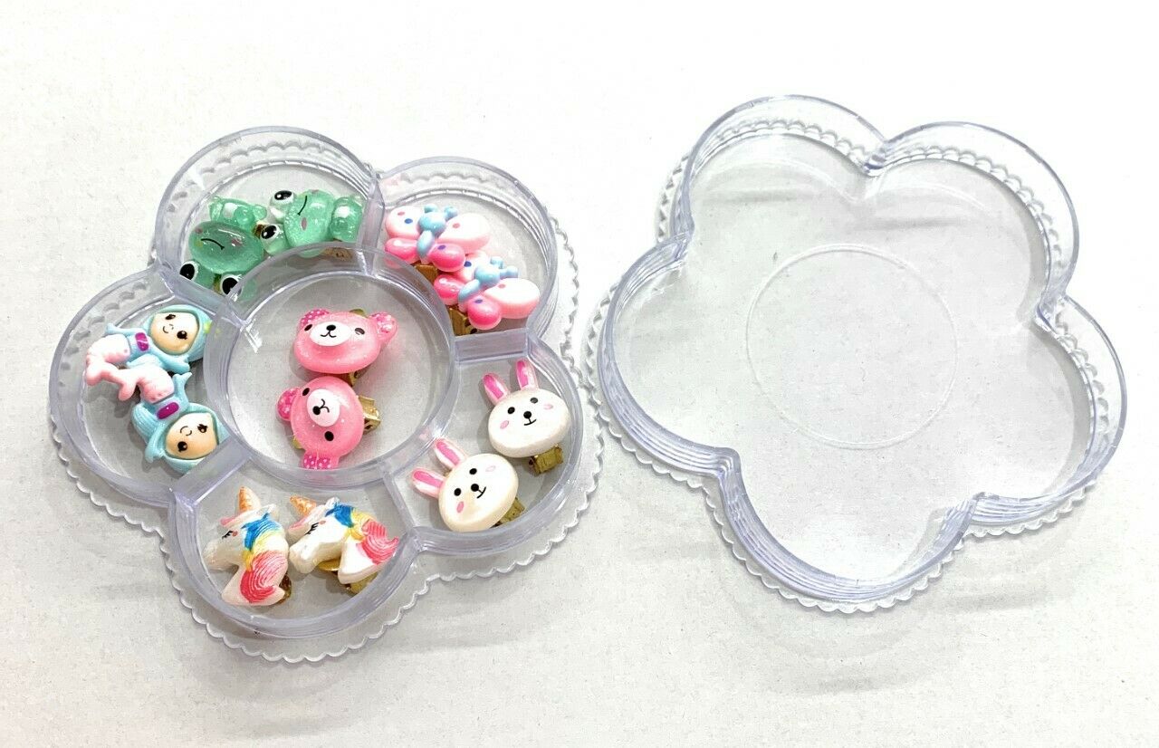 6 x Cute Kids Childrens Earrings Studs Gift Set - Clip On Unicorn Mermaid