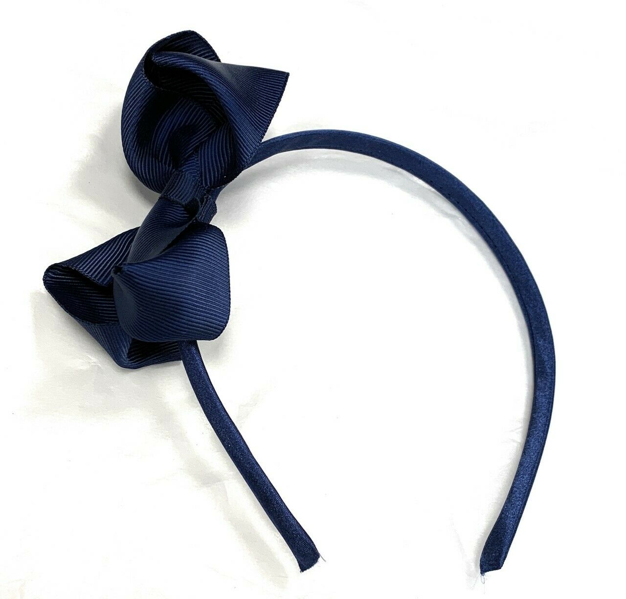 Navy Blue Big Hair Bows for Adults Girls Children School on Headband